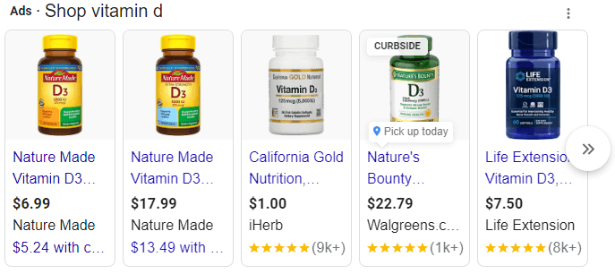 Google Shopping Ads screenshot