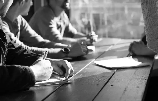 People working at a desk