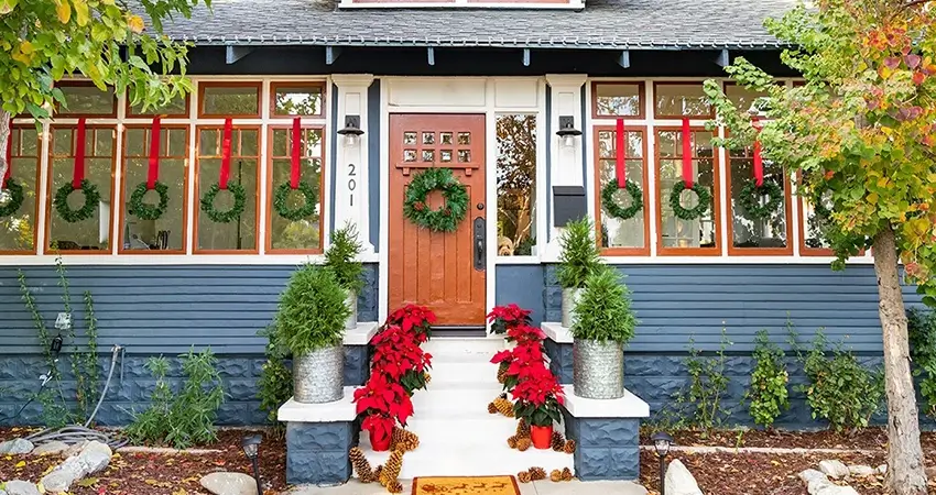 A home decked out for the holidays