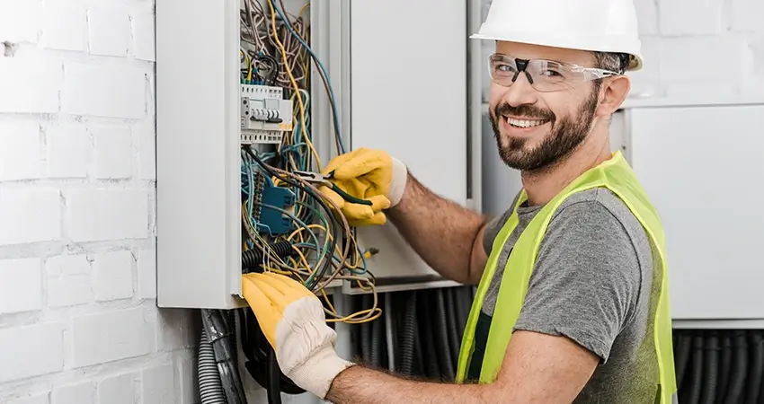 Electrician at work